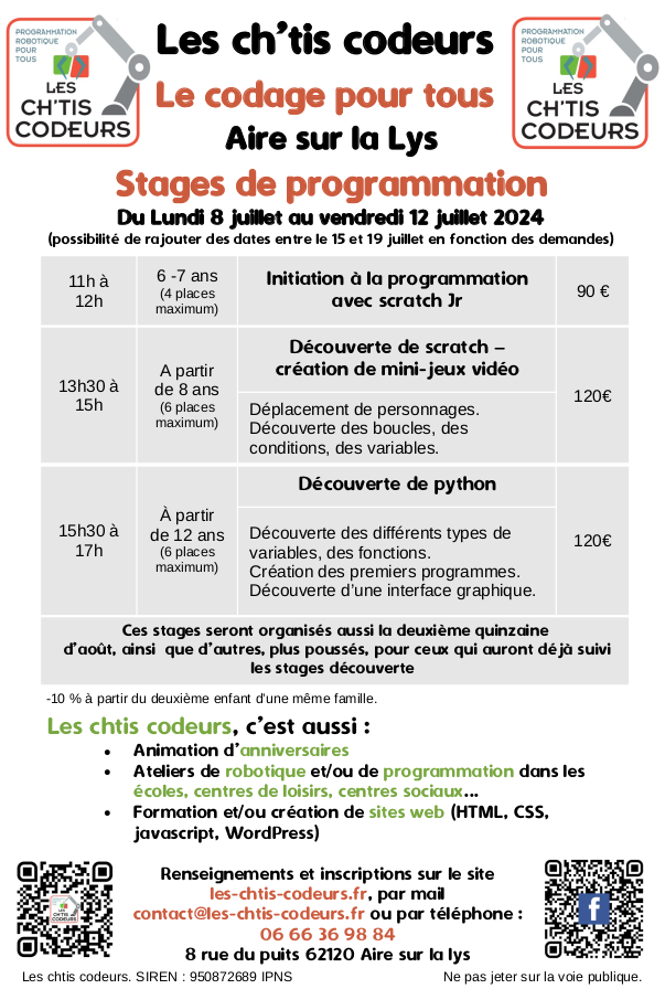 stages juillet 24